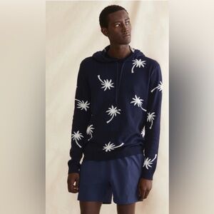 Onia Dark Blue Hoodie with White Palm Design